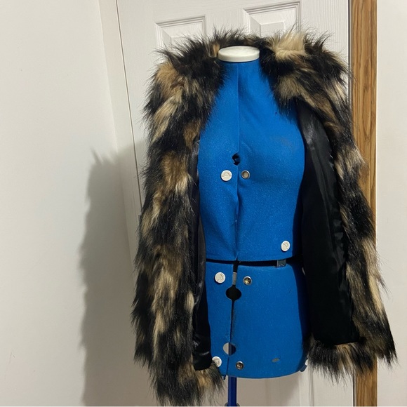 INC International Concept women brown tone faux fur and knit vest. Size 1X. Used - Picture 3 of 7